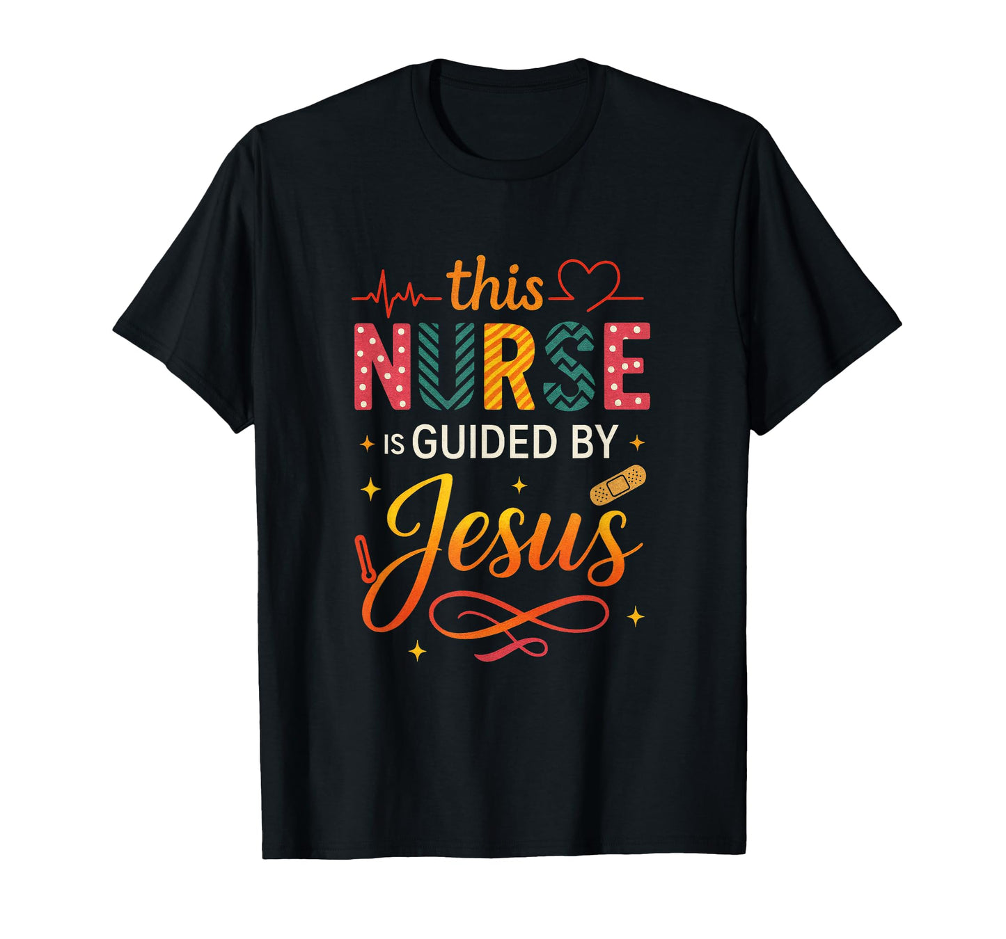 This Nurse is Guided by Jesus - Christian Nurse RN T-Shirt