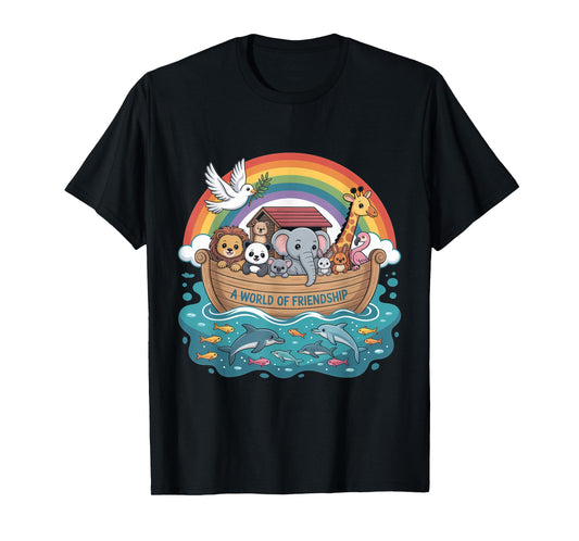 A World of Friendship Cute Noah’s Ark Tee T-Shirt