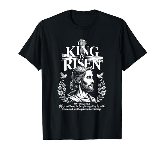 The King is Risen Retro Christian Streetwear T-Shirt