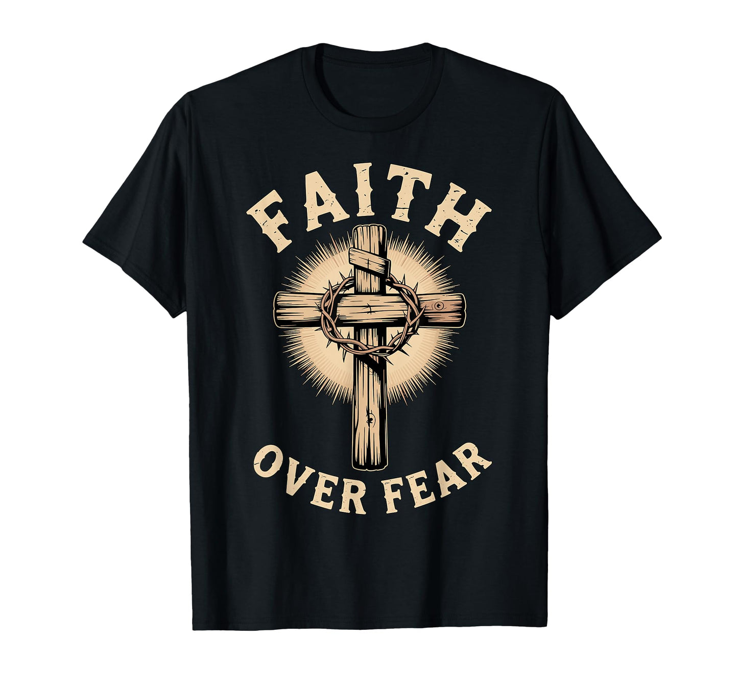 Faith Over Fear Christian Cross T-Shirt