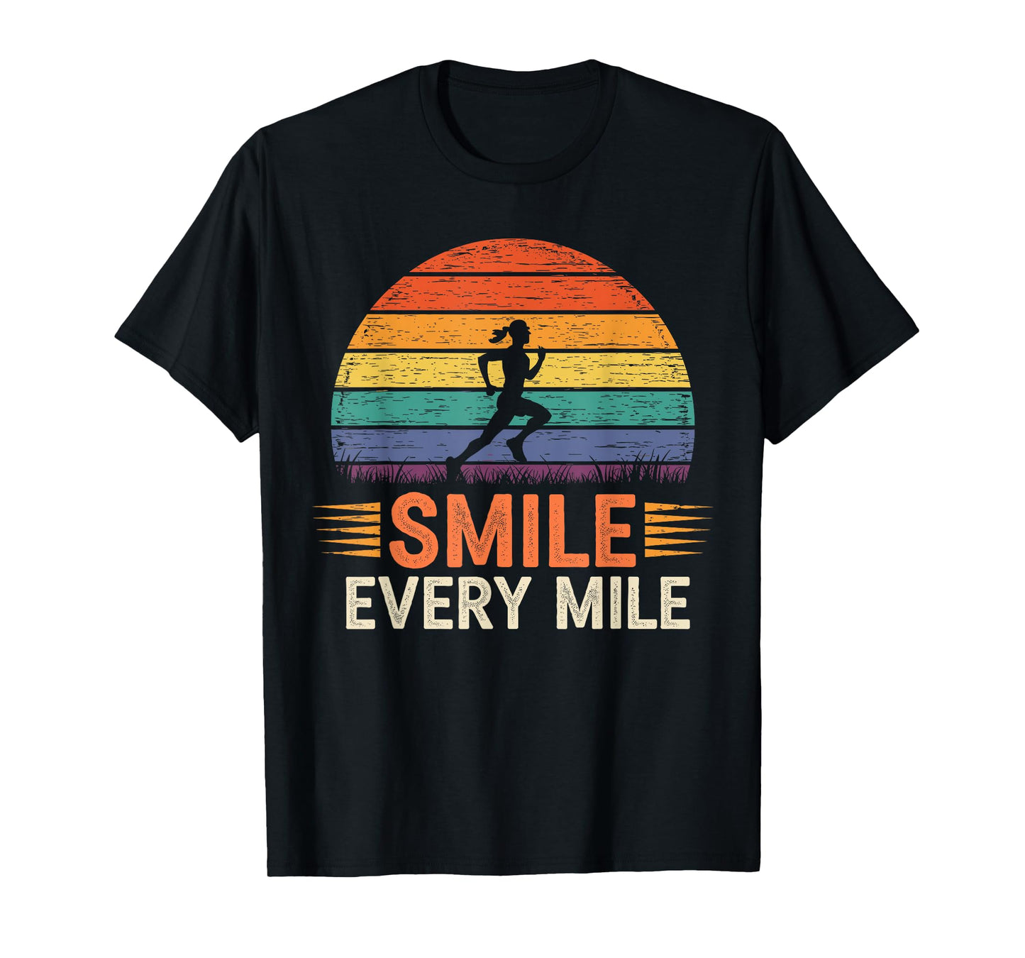 Funny Smile Every Mile Cool Running Runner Saying Quote T-Shirt