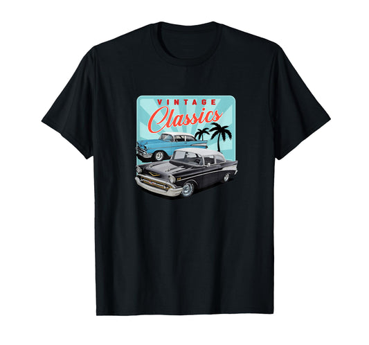 55 56 57 Chevys Truck bel air vintage cars T-Shirt