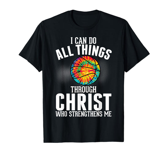 Christian Basketball Fun Men Boys Kids Religious Bible Verse T-Shirt