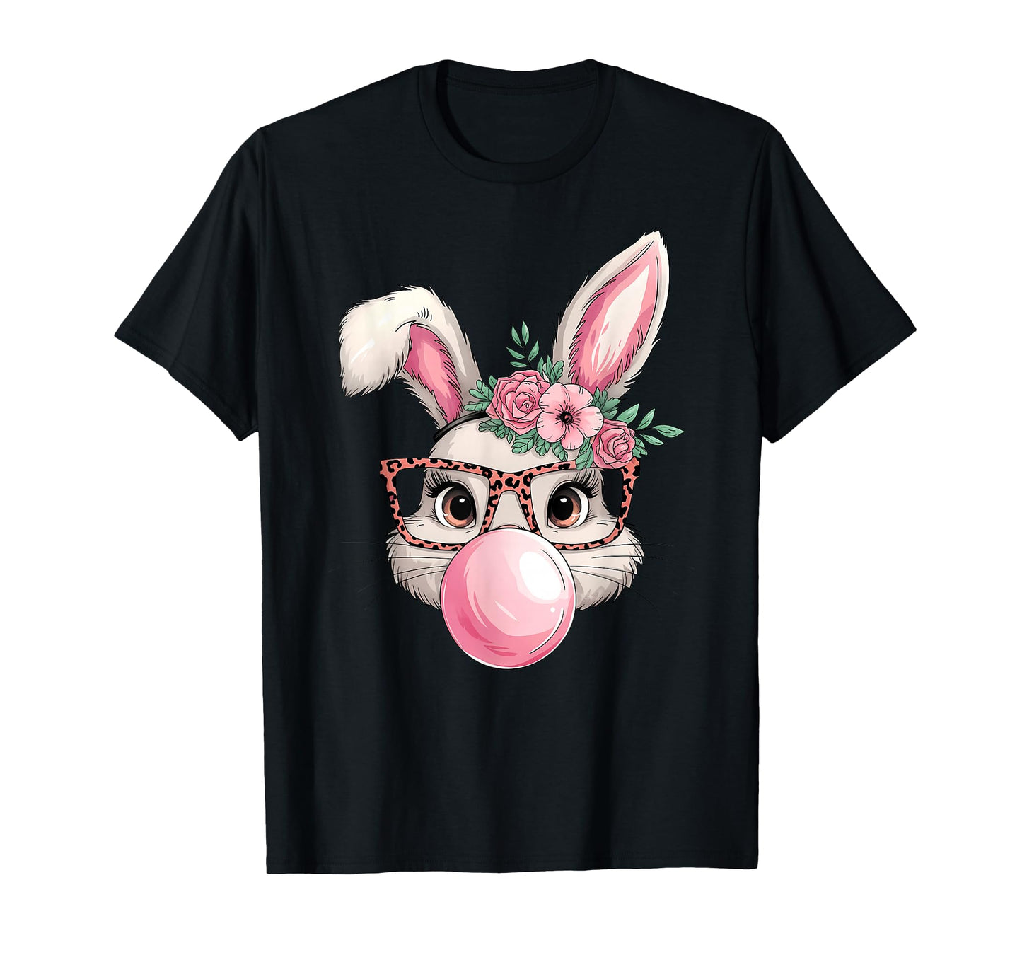 Rabbit Bunny Blowing Bubble Easter Day Cute Women Girls T-Shirt
