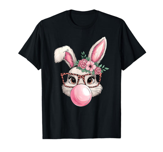 Rabbit Bunny Blowing Bubble Easter Day Cute Women Girls T-Shirt