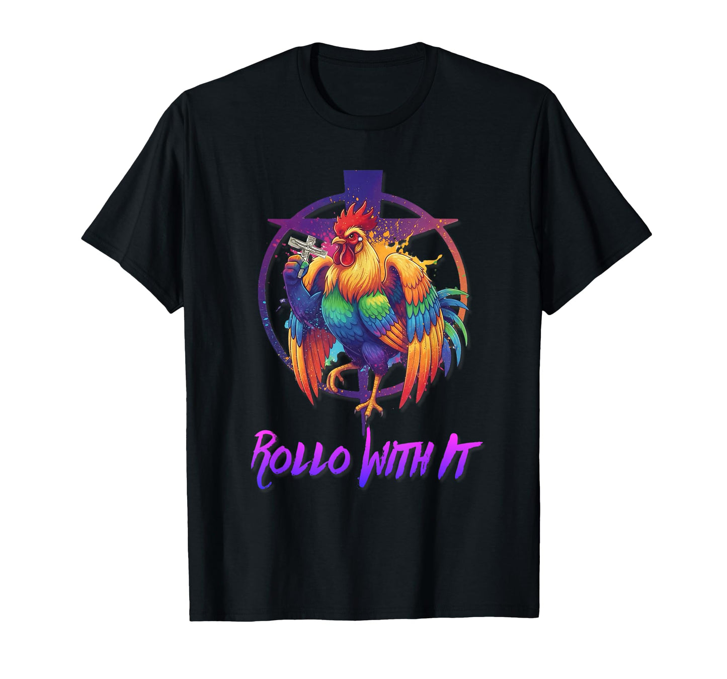 DeColores Cursillo Rainbow Rooster Catholic T-Shirt