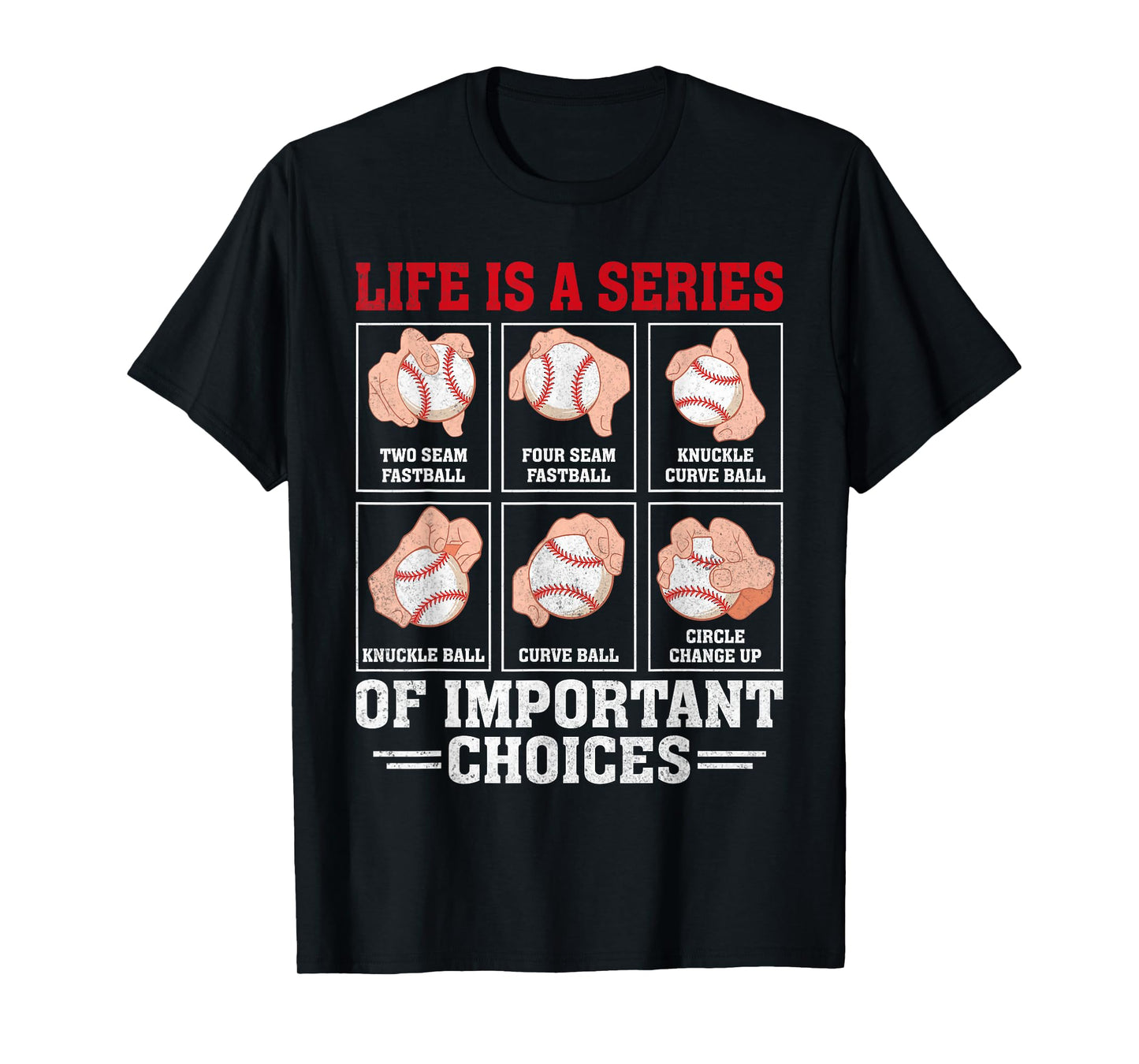 Types of Baseball Pitches Shirt Funny Life Choices Pitcher T-Shirt