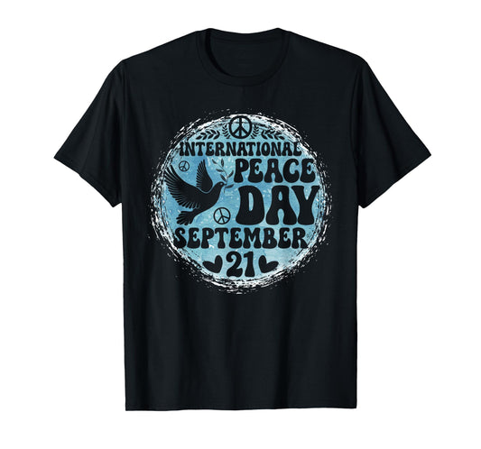 Groovy International Peace Day World Day of Peace Peace Bird T-Shirt