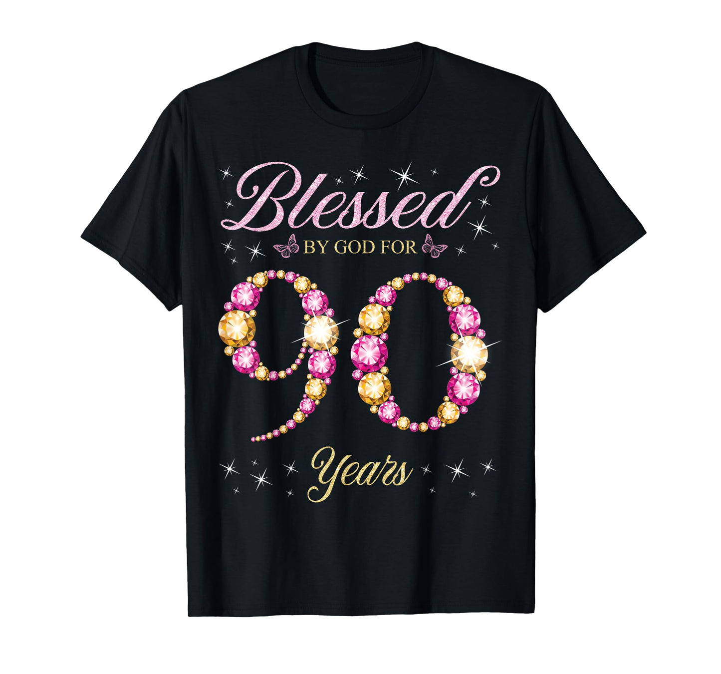 Blessed By God For 90 Years Old 90th Birthday Party T-Shirt