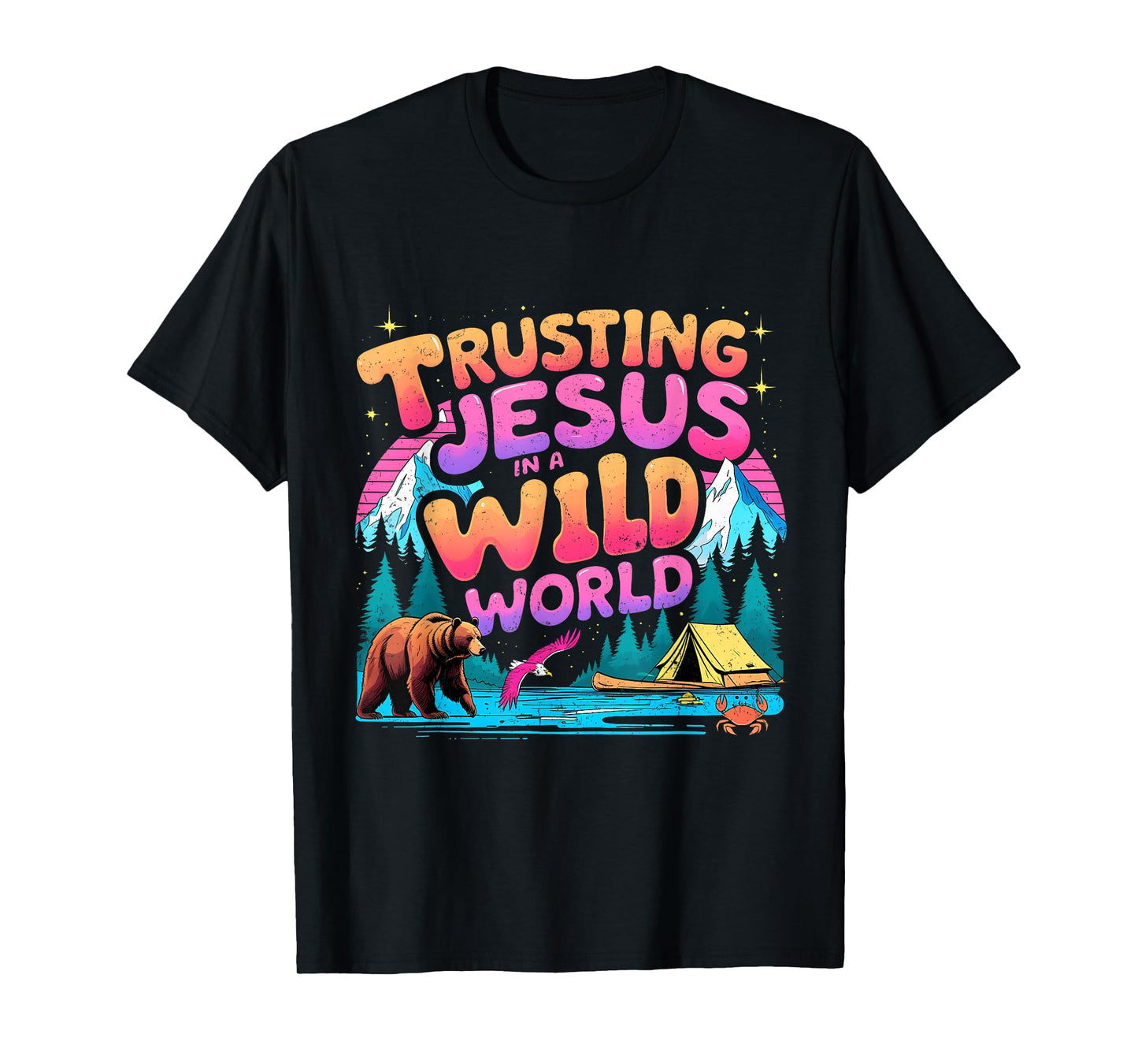Trusting Jesus in a Wild World VBS 2025 Camping Theme T-Shirt