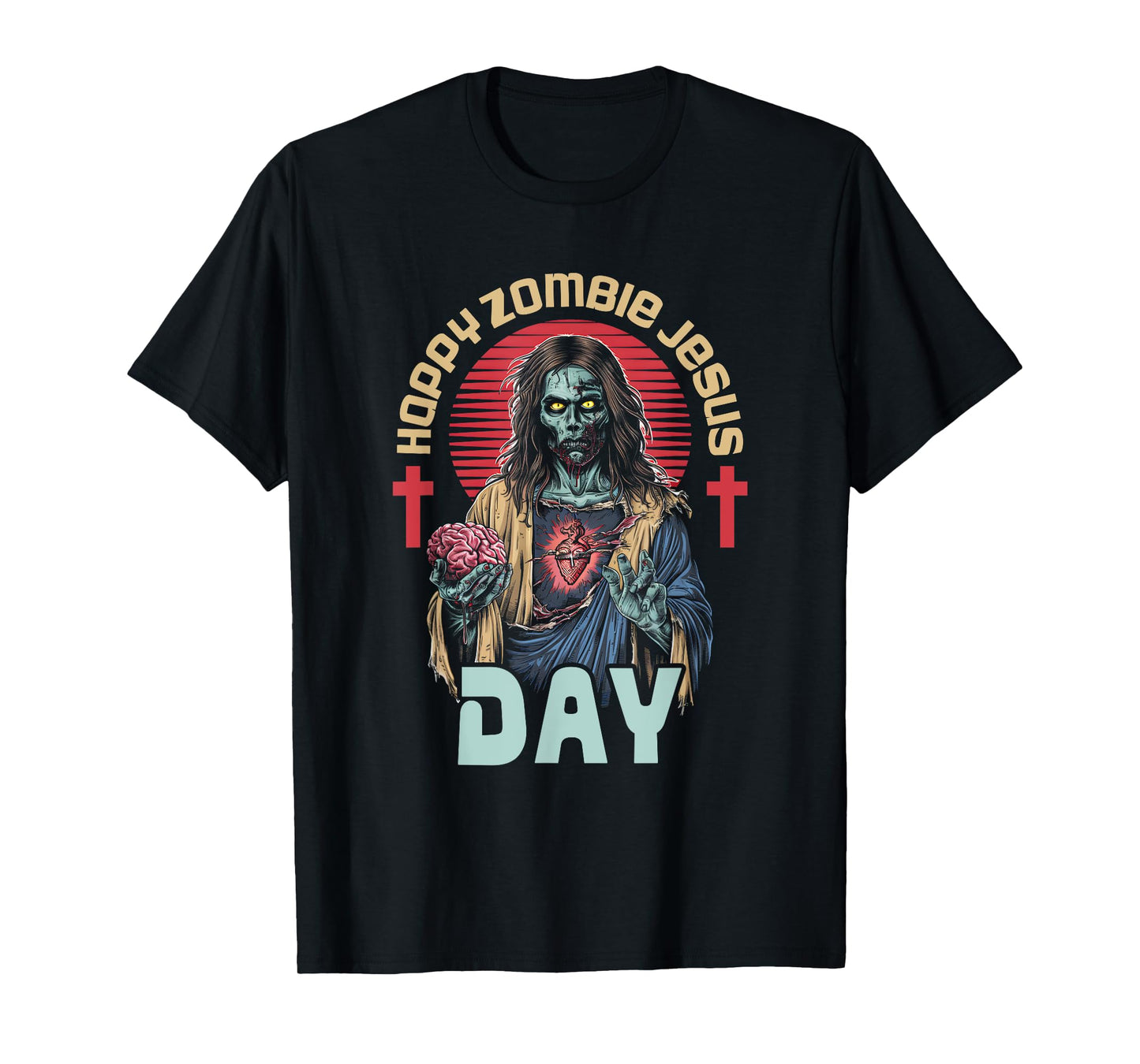 Happy Zombie Jesus Day Skeleton Horror Christ Halloween T-Shirt