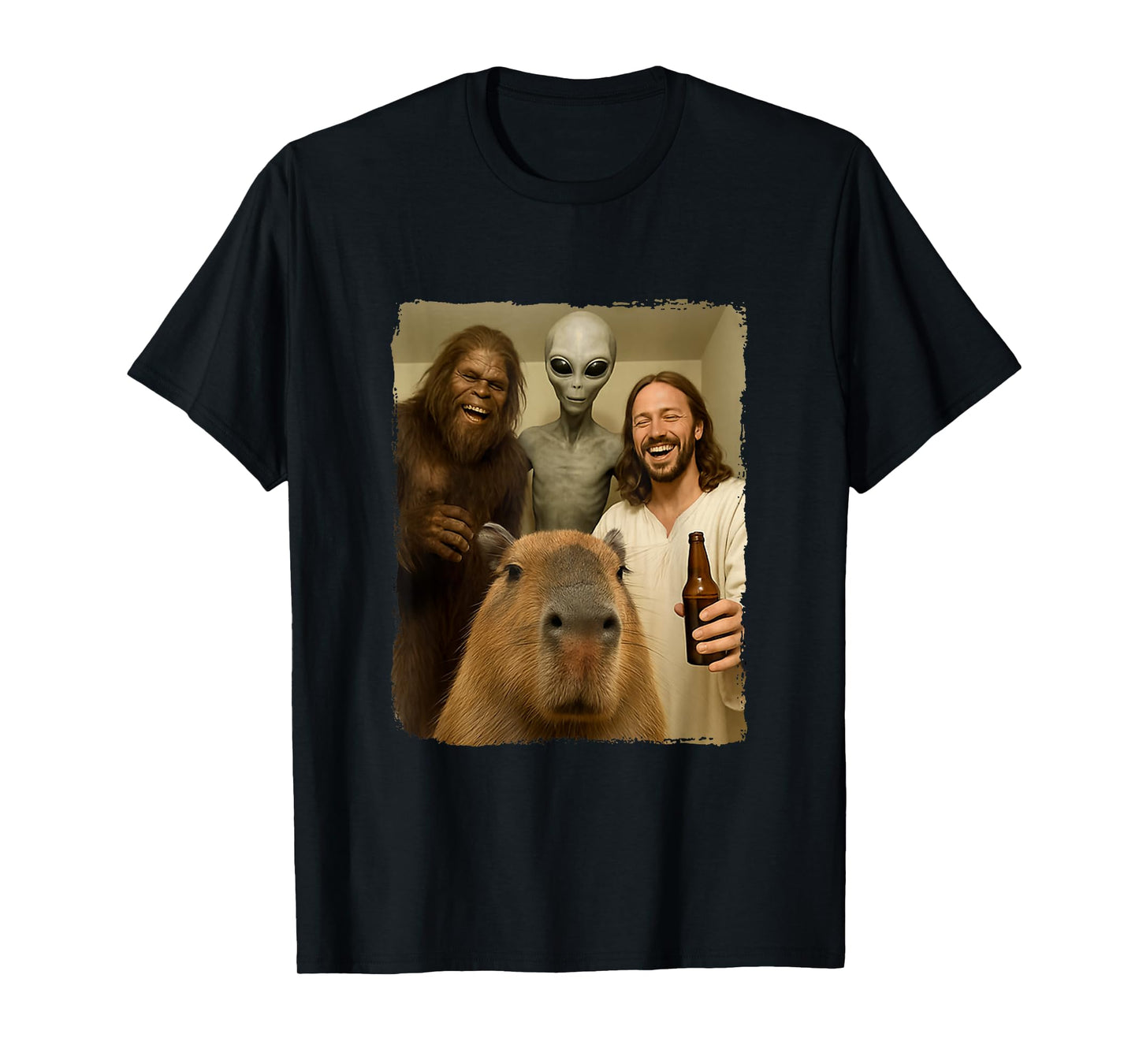 Capybara Selfie Bigfoot Jesus Alien Funny Be Capy T-Shirt