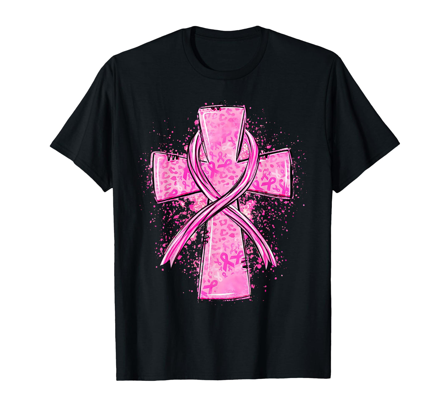 Faith Cross Pink Ribbon Breast Cancer Awareness Christian T-Shirt