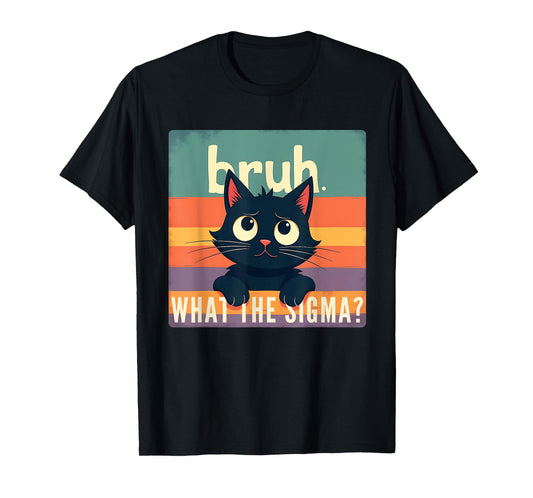 Bruh Cat What The Sigma Funny Meme Vintage Kids Youth T-Shirt