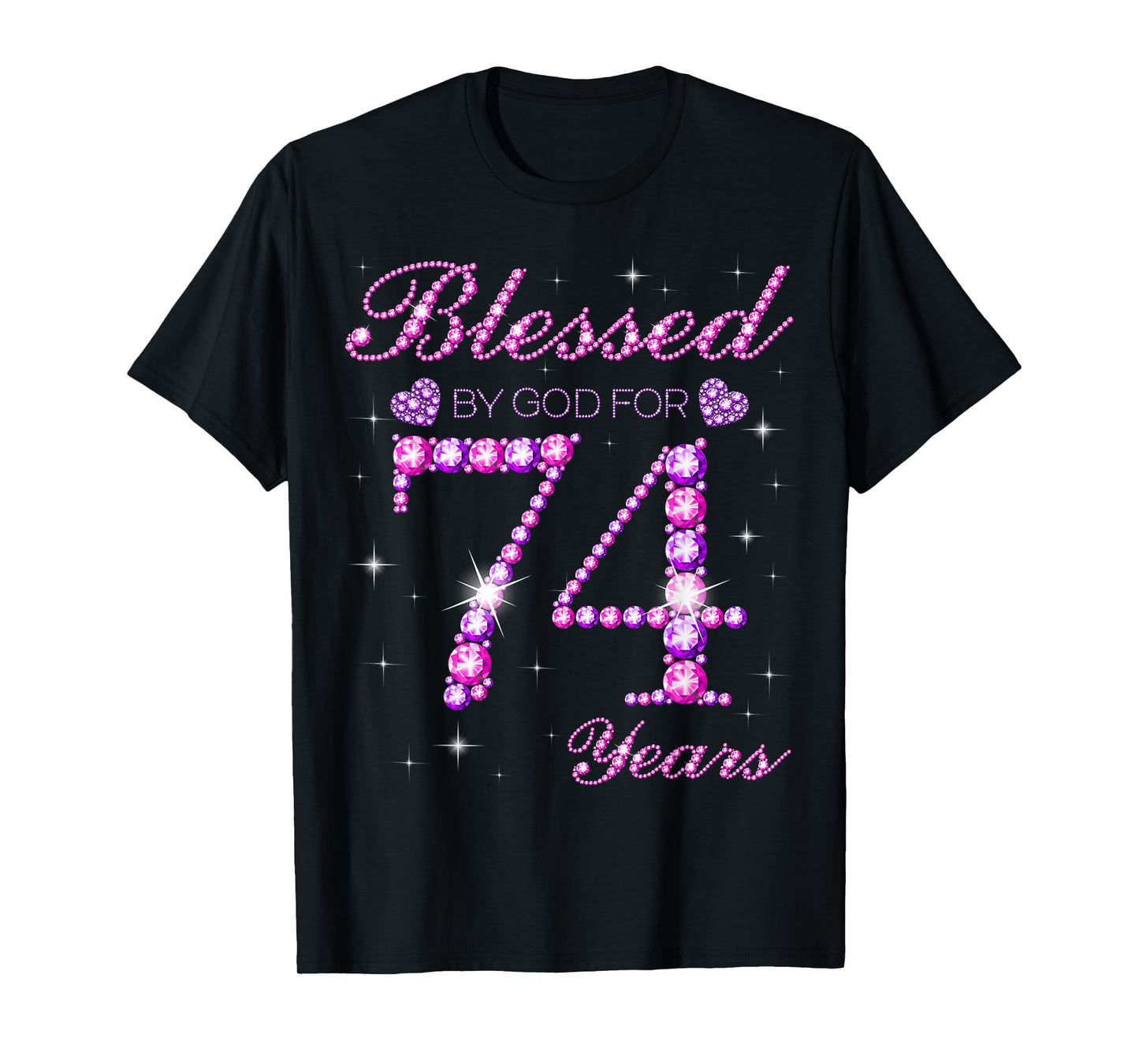 Blessed by God for 74 Years Old 74th Birthday Party T-Shirt