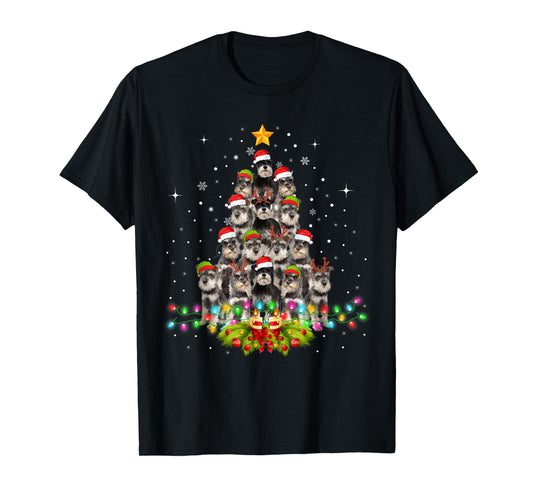 Schnauzer Dogs Tree Christmas Sweater Xmas Pet Animal Dog T-Shirt for Men Women Kids