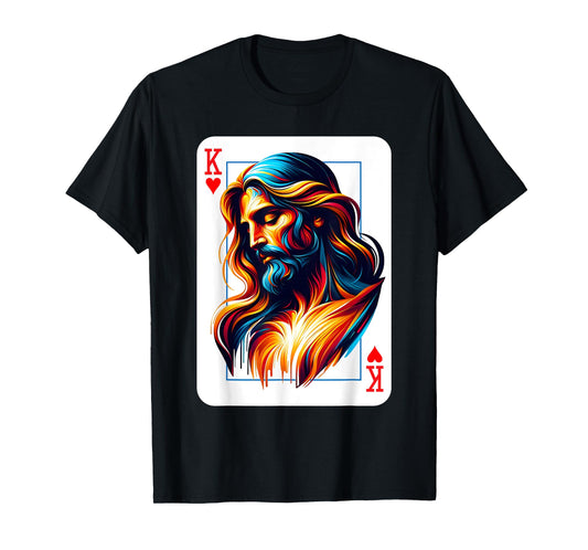 King of Hearts Jesus Card Christian Jesus is King Religious T-Shirt