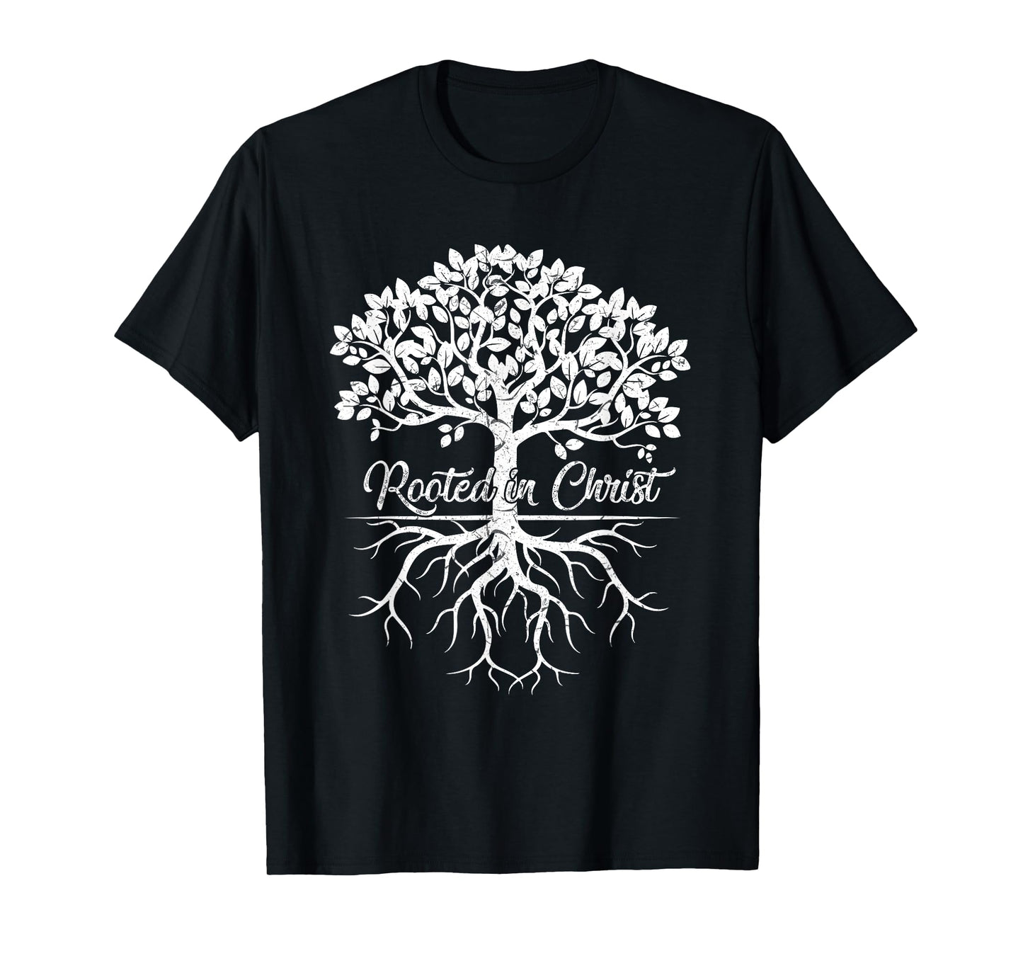Cool Rooted in Christ Shirt Christian Faith Gift Bible Verse T-Shirt