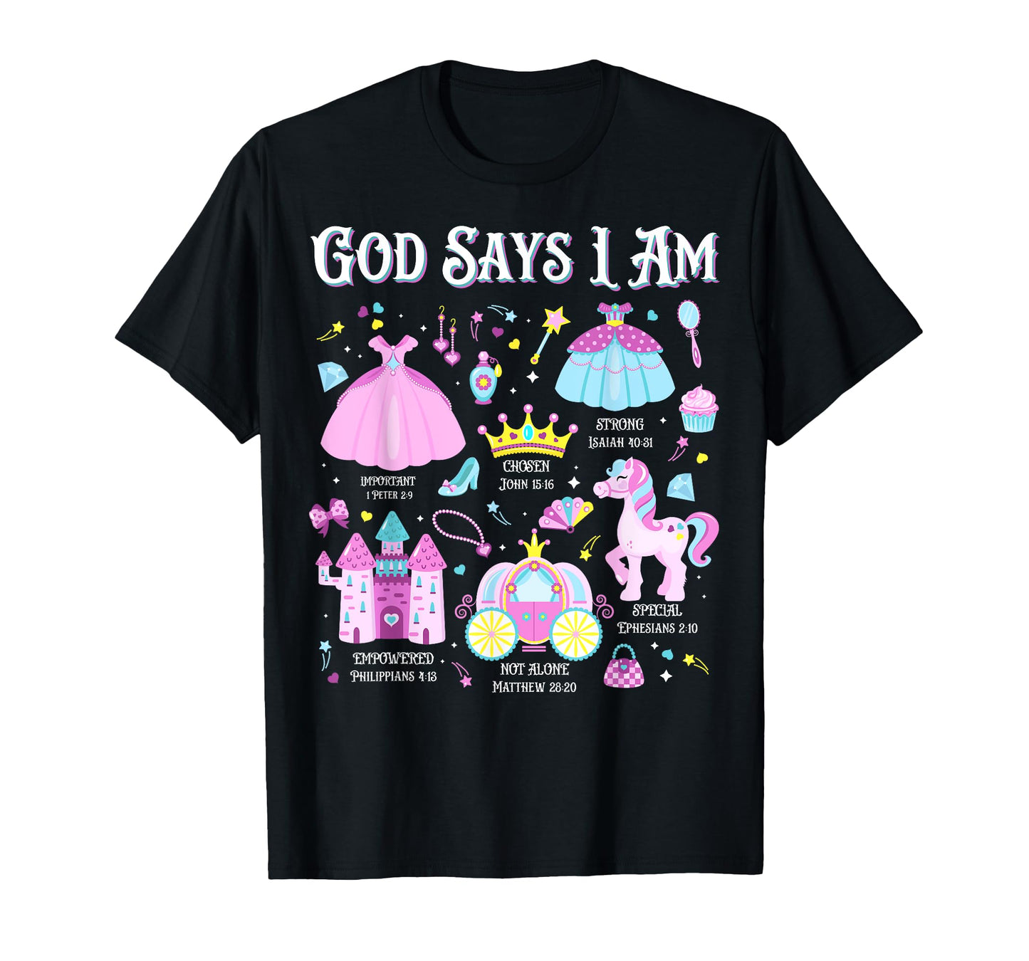 God Says I Am Princess Christian Cute Bible Readers Girl T-Shirt