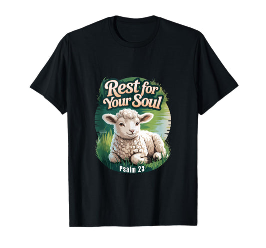 Psalm 23 Lamb Lying Down by Still Water Tank Top