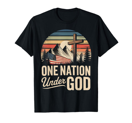 One Nation Under God July 4th Christian Patriotic T-Shirt