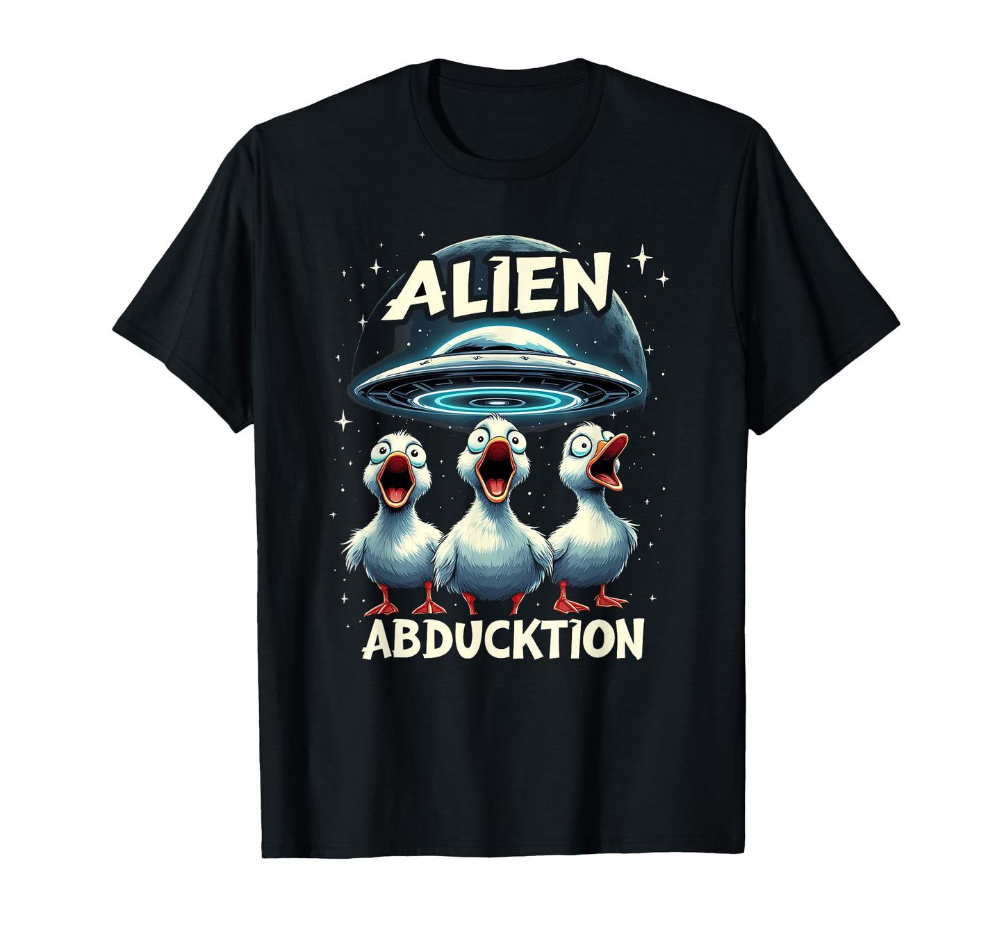 Alien AbDUCKtion Word Joke - Funny Ducks UFO Abduction T-Shirt