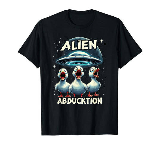 Alien AbDUCKtion Word Joke - Funny Ducks UFO Abduction T-Shirt
