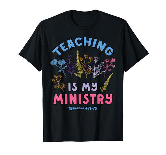 Christian Teacher Teaching Ministry Wildflower Jesus Pastor T-Shirt