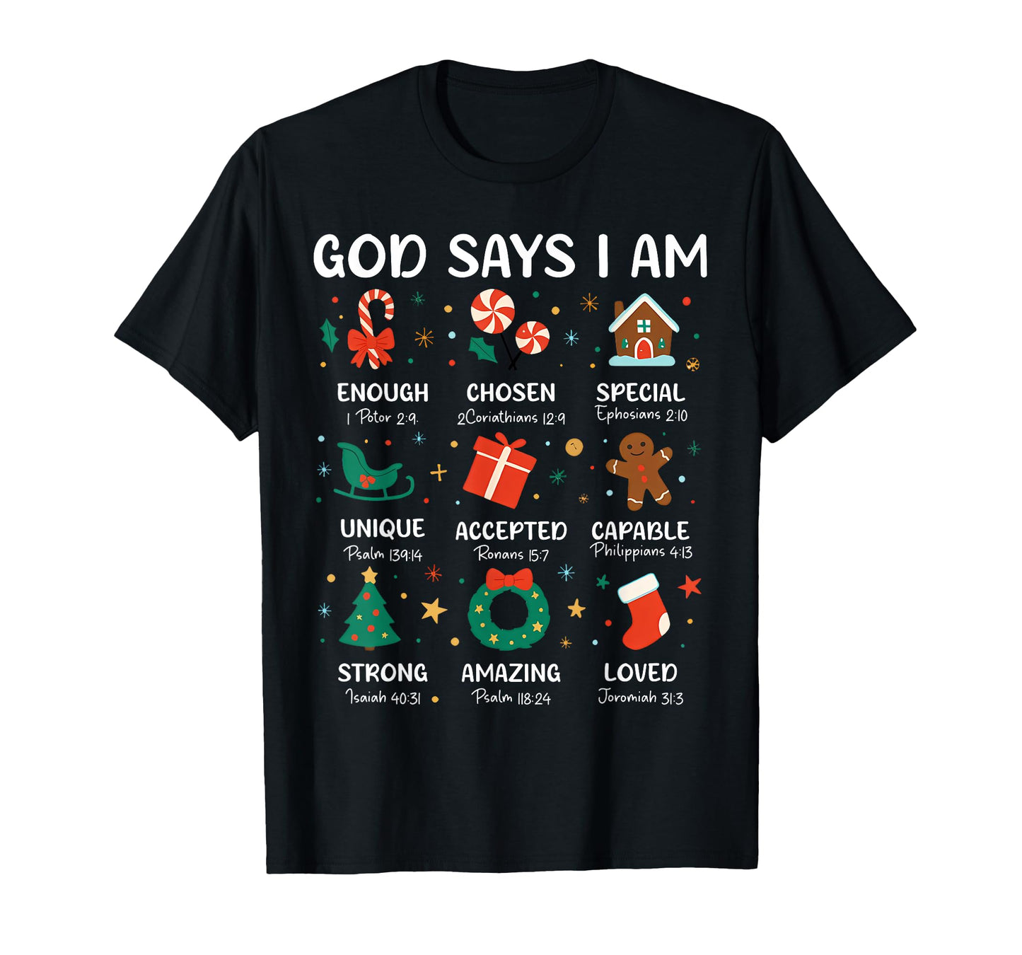 God Says I Am Cute Christmas Xmas Christian Boys Girls T-Shirt