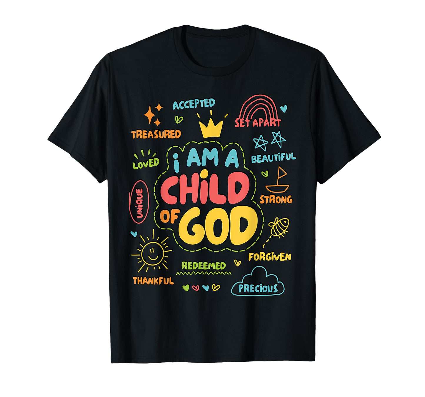 Christian I Am A Child of God Jesus Faith Kids Toddler Youth T-Shirt