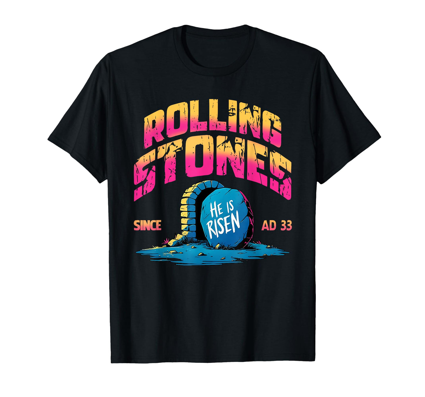 The Stone Was Rolled Away He Is Alive Retro Christian Easter T-Shirt