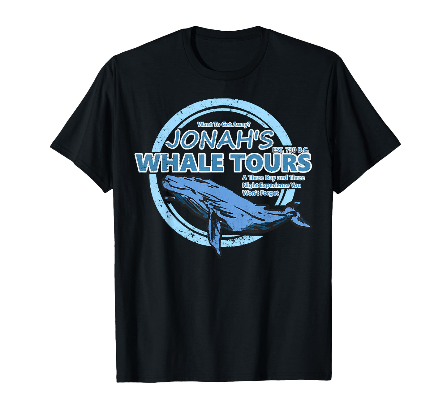 Christian Faith Bible Jonah Whale Tours, Whale Animal Ocean T-Shirt