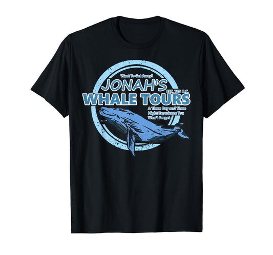 Christian Faith Bible Jonah Whale Tours, Whale Animal Ocean T-Shirt