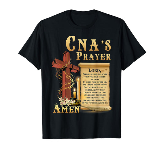 CNA Prayer Amen Certified Nursing Assistant Jesus Christian T-Shirt
