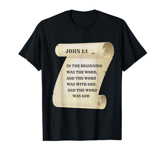 Christian T Shirt - John 1:1 In The Beginning Was The Word T-Shirt