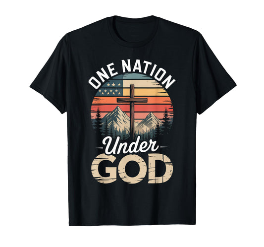 One Nation Under God July 4th Christian Patriotic T-Shirt