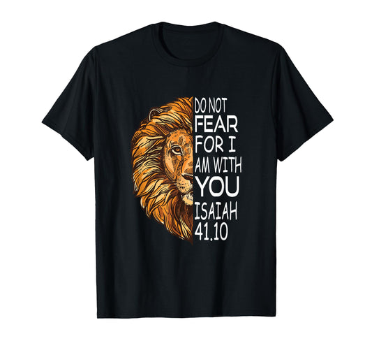 Christian Religious Bible Verse Sayings Lion Fear Scripture T-Shirt
