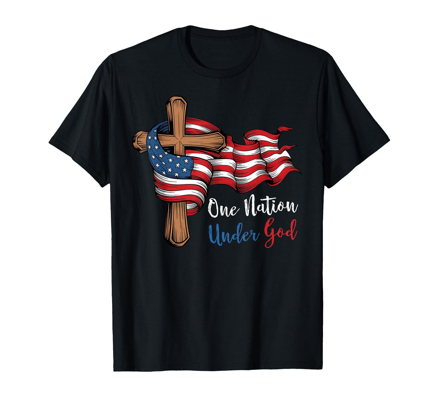 4th Of July One Nation Under God USA Flag Patriotic T-Shirt