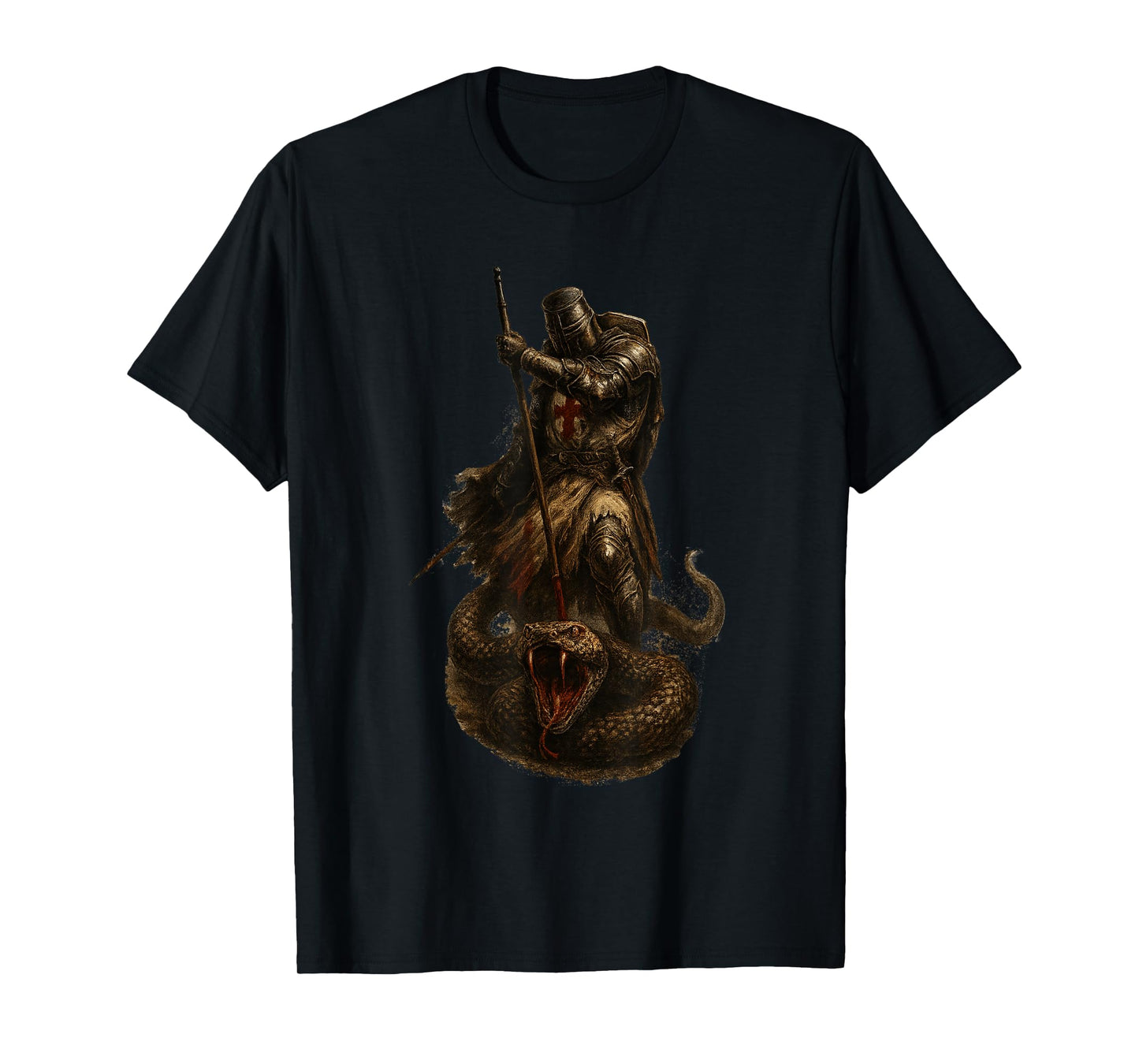 Catholic Templar Knight Defeats The Snake T-Shirt