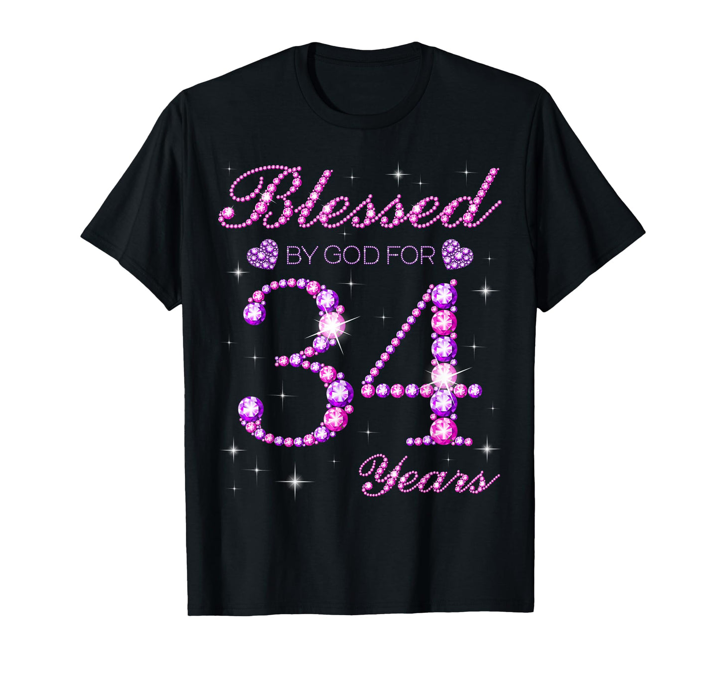 Blessed by God for 34 Years Old 34th Birthday Party T-Shirt