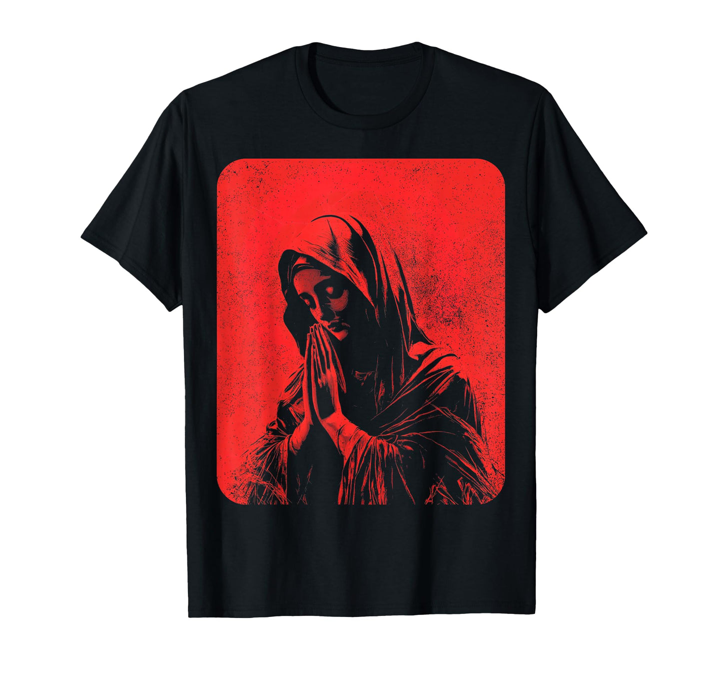 The Virgin Mary Modern Christian Graphic Red T-Shirt