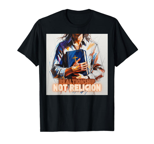 Relationship not religions Christian message pattern T-Shirt