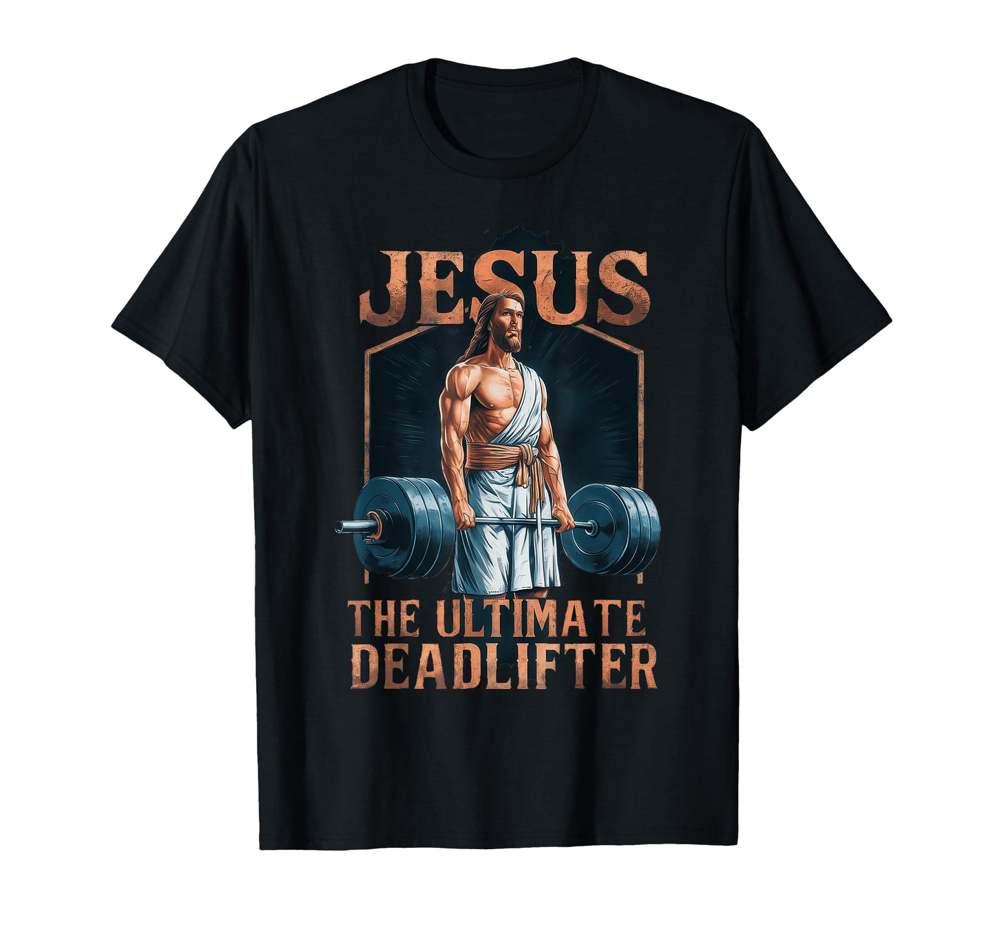 Jesus The Ultimate Deadlifter Fitness Gym Vintage Christian T-Shirt