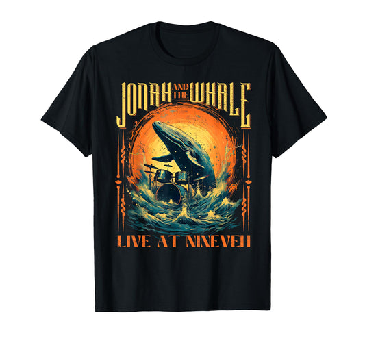 Christian Gift for Men Jonah Whale Funny Rock Band Vintage T-Shirt