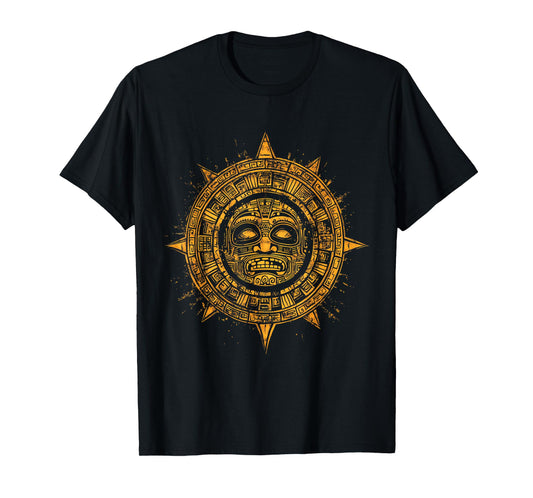 Aztec God Mayan Calendar Quetzalcoatl Native Mexican Pride T-Shirt