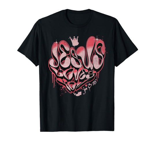 Jesus Loves You Christian Shirt - John 316 Bible Verse Heart T-Shirt