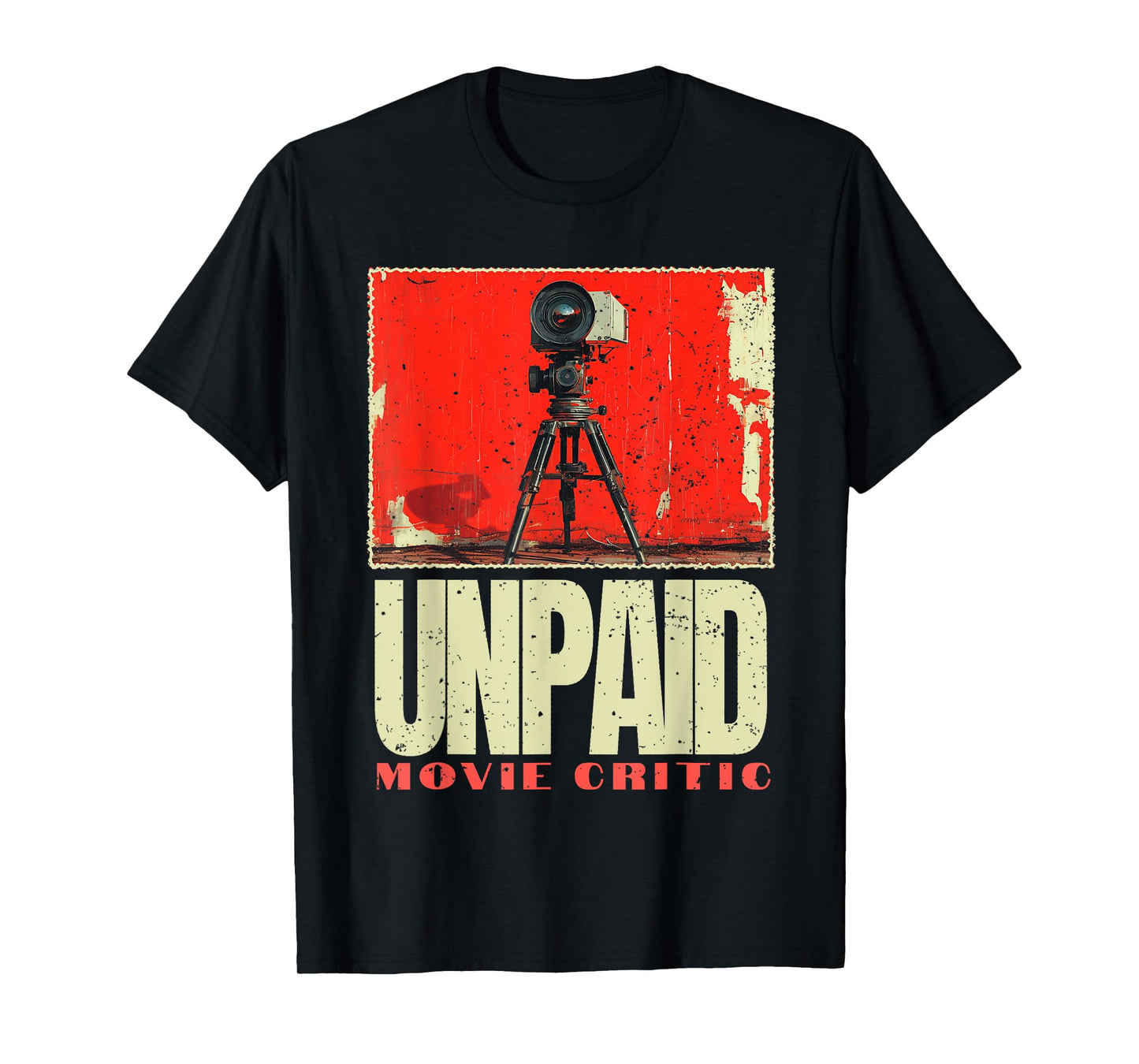 Unpaid Movie Critic Film, Vintage Cinema Motion Picture Fan T-Shirt