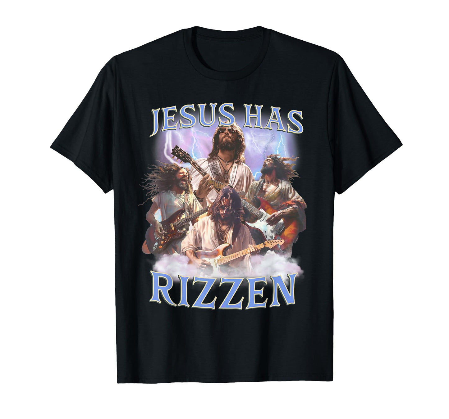 Punk Rock Funny Jesus Has Rizzen Retro Christian Easter T-Shirt
