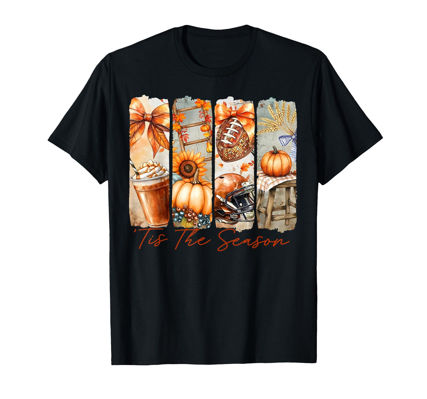 Tis The Season Football Pumpkin Spice Fall Autumn Football T-Shirt