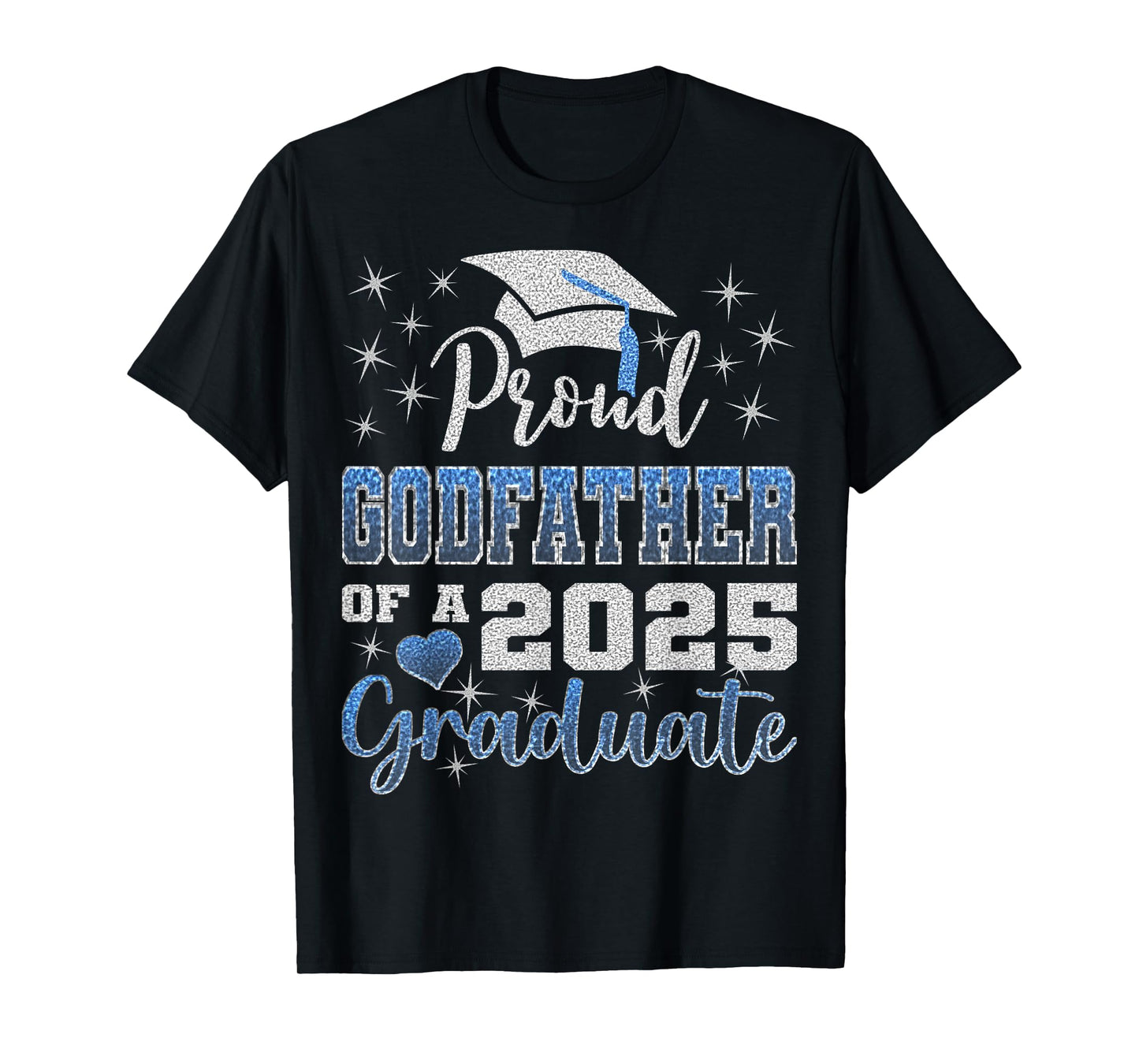 Super Proud Godfather of 2025 Graduate Awesome Family School T-Shirt